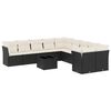 vidaXL 11-dijelni set vrtnih sofa od poliratana s jastucima crni