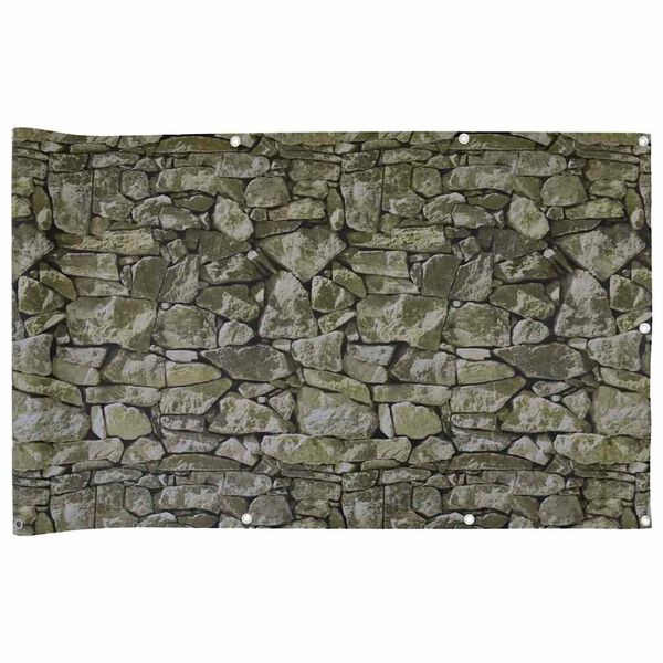 vidaXL Balkonski zaslon za privatnost s izgledom kamena 600x120 cm PVC