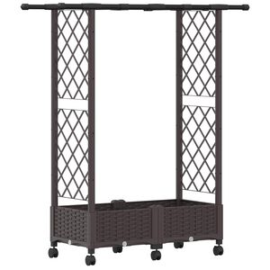 vidaXL Povi&scaron;eni krevet s mrežom i krovom Smeđa 122,5 x 40 x 127 cm PP