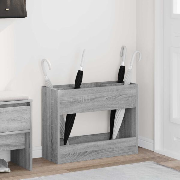 vidaXL Stalak za ki&scaron;obran s pohranom Siva Sonoma 65 x 24 x 50 cm