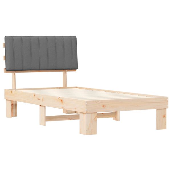 vidaXL Krevetni okvir s tapiciranim uzglavljem Svijetlo siva