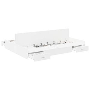 vidaXL Krevet s ladicama Bijelo 150 x 200 cm Konstruirano drvo