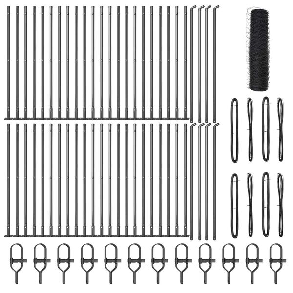 vidaXL Stup za ogradu Siva 100 x 0,4 m (mreža 50 mm) Čelik i PVC