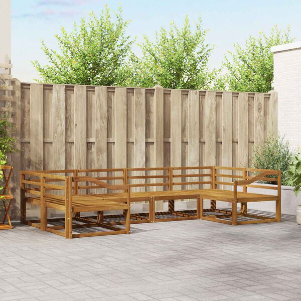 vidaXL Set vanjskih sofa 6 pcs Prirodna Čvrsto drvo akacije