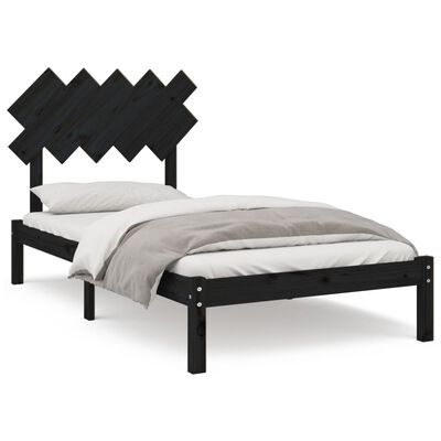 vidaXL Okvir za krevet crni 100x200 cm od masivnog drva