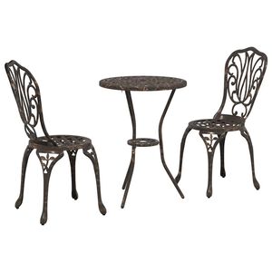 vidaXL Bistro set za vrt 3 kom. Bronzana Aluminij