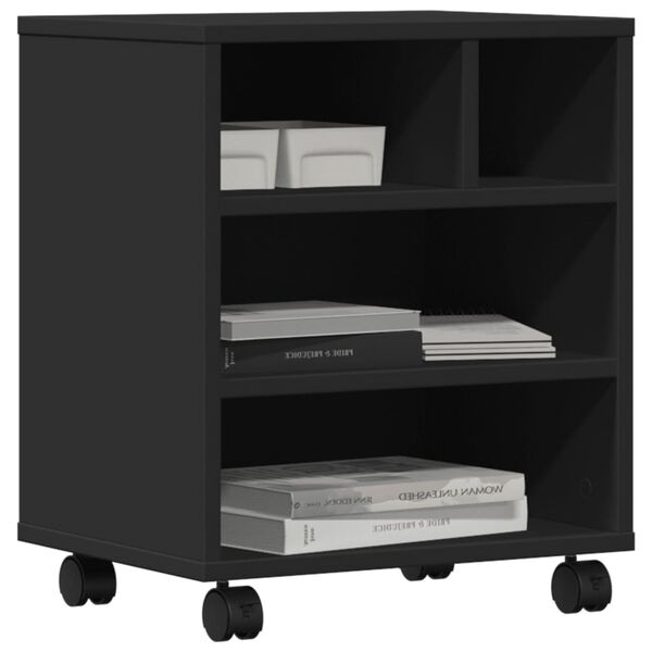 vidaXL Stalak za pisač s kotačima crni 41 x 32 x 48 cm