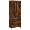 vidaXL Visoka komoda dimljeni hrast 69,5x34x180 cm konstruiranog drva