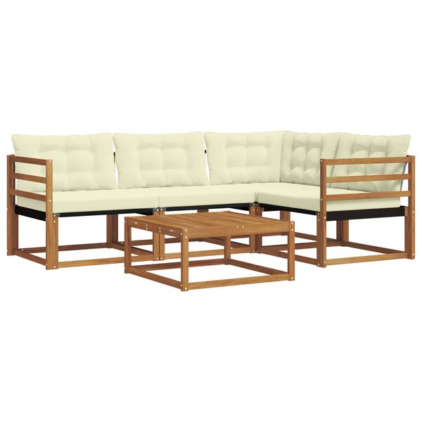 vidaXL Set vanjskih sofa s jastukom 5 pcs Prirodna i krem