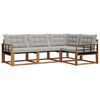 vidaXL Set vanjskih sofa s jastukom 4 pcs Prirodna i svijetlo siva