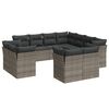 vidaXL 11-dijelni set vrtnih sofa od poliratana s jastucima sivi