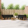 vidaXL Set vanjskih sofa s jastukom 9 pcs Prirodna i crna