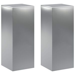 vidaXL Stalak za biljke 2 pcs Srebrna 40 x 40 x 100 cm