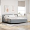 vidaXL Boxspring krevet s madracem Svjetlosiva 180 x 200 cm tkanina