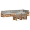 vidaXL Set vanjskih sofa s jastukom 8 pcs Prirodna i svijetlo siva