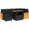 vidaXL 7-dijelni set vrtnih sofa od poliratana s jastucima crni