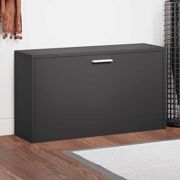 vidaXL Klupa za cipele crna 80x24x45 cm, inženjerski drvo