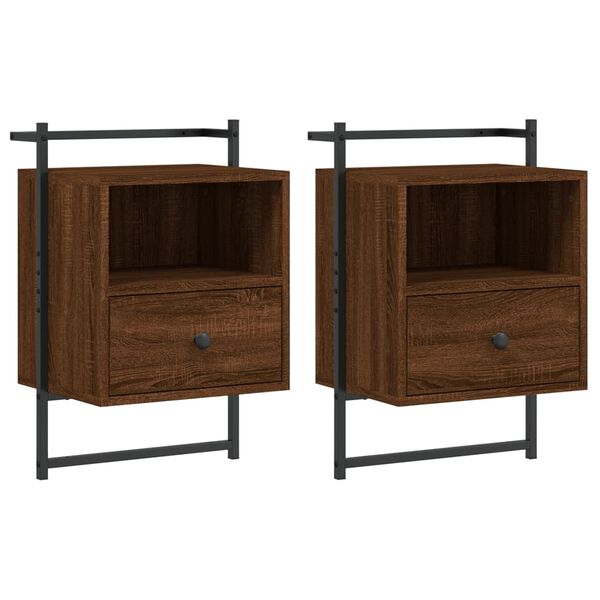 vidaXL Noćni ormarići zidni 2 kom boja hrasta 40 x 30 x 61 cm drveni