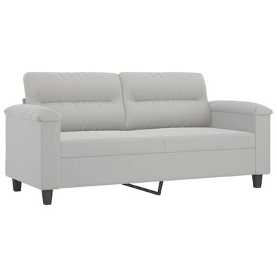 vidaXL 4-dijelni set sofa s jastucima svjetlosivi od mikrovlakana