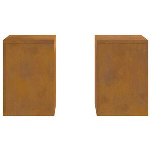 vidaXL Stalak za biljke 2 pcs Rđa 24 x 24 x 35 cm Otporni čelik