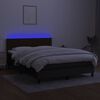 vidaXL Krevet box spring s madracem LED crni 140x200 cm od tkanine