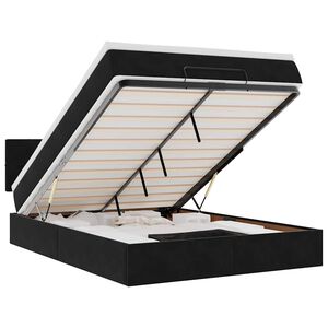 vidaXL Otomanski krevet s madracem&LED crni 140x190 cm bar&scaron;unasti
