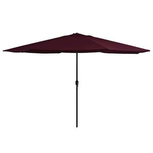 vidaXL Vrtni suncobran s metalnim stupom 390 cm bordo