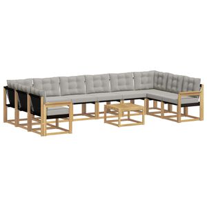 vidaXL Set vanjskih sofa 11 kom. Bijela i svjetlosiva
