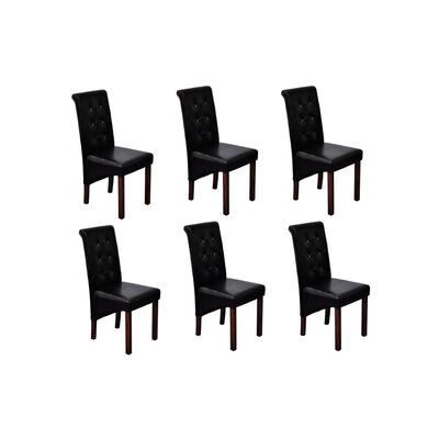 vidaXL Blagovaonske stolice od umjetne kože 6 kom crne