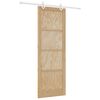 vidaXL Klizna vrata Prirodna i bijela 83 x 232 cm Masivna borovina