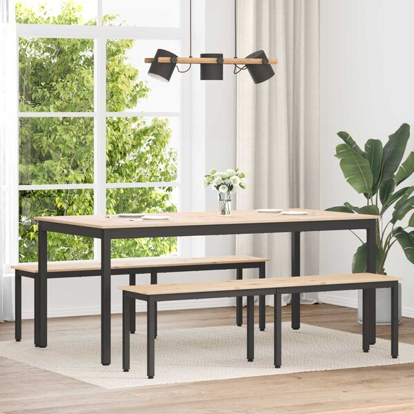 vidaXL klupa Prirodna 160 x 35 x 45 cm Čvrsto borovo drvo