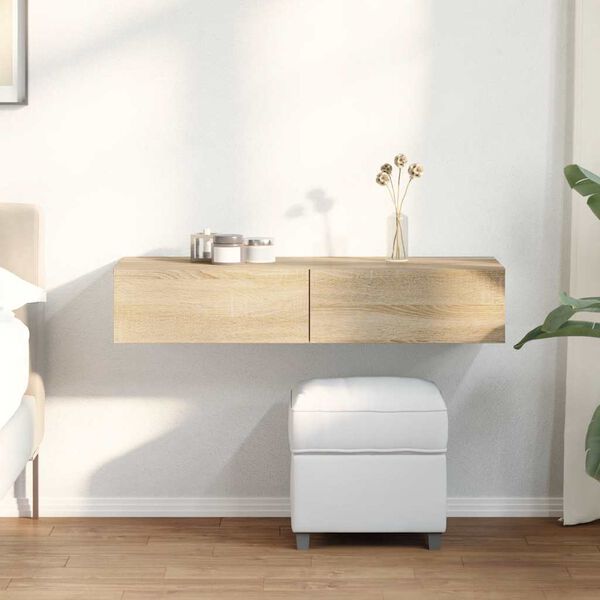 vidaXL Zidna polica s ladicama sonoma hrast 100x36x19 cm izrađeno drvo