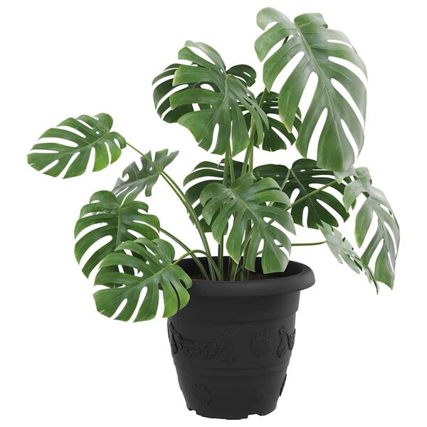 vidaXL Okrugla saksija za cveće 24 pcs Crna &Oslash; 26 x 21.5 cm Plastika