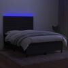 vidaXL Krevet box spring s madracem LED crni 140x200 cm od tkanine