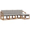 vidaXL Set vanjskih sofa 5 kom. Prirodna i svijetlo siva