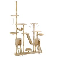 vidaXL Penjalica za mačke sa stupovima za grebanje od sisala 230 - 250 cm bež