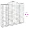 vidaXL Lučne gabionske ko&scaron;are 10kom 200x30x160/180cm pocinčano željezo