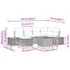 vidaXL Sjedeća garnitura za vrt 7 pcs Crna 55 x 62 x 69 cm Poli ratan