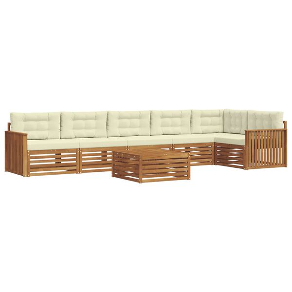 vidaXL Set vanjskih sofa s jastukom 7 pcs Prirodna i krem