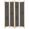 vidaXL Sobna pregrada s 4 panela od tkanine 160 x 170 x 4 cm siva