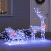 vidaXL Reindeer vuče saonice Plava 70 x 26 x 129 cm Akril