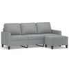 vidaXL Trosjed s tabureom svjetlosivi 180 cm od tkanine