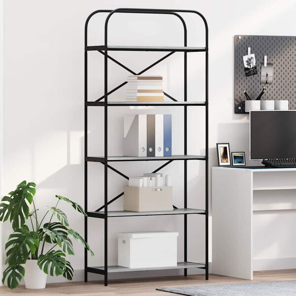 vidaXL Polica Siva Sonoma 80 x 30 x 183 cm Konstruirano drvo