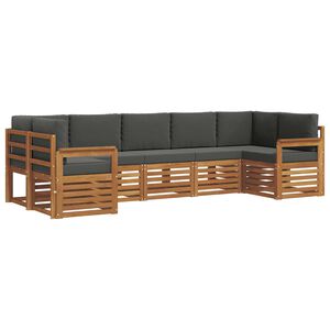 vidaXL Set vanjskih sofa 7 kom. Prirodna i antracit