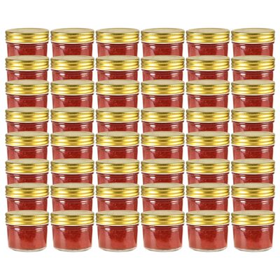 vidaXL Staklenke za džem sa zlatnim poklopcima 48 kom 110 ml