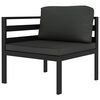 vidaXL Modularna kutna sofa s jastucima 1 kom aluminijska antracit