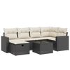 vidaXL 7-dijelni set vrtnih sofa od poliratana s jastucima crni
