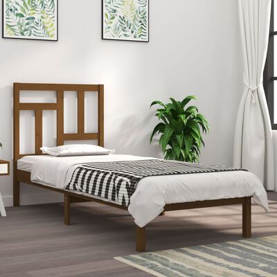 vidaXL Okvir za krevet od masivne borovine boja meda 100x200 cm