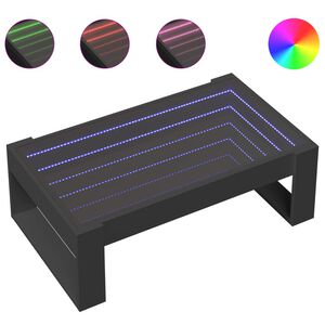 vidaXL Stolić za kavu s beskonačnim LED svjetlima crni 90x53x30 cm