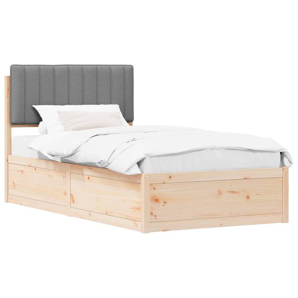 vidaXL Krevetni okvir s tapiciranim uzglavljem Svijetlo siva